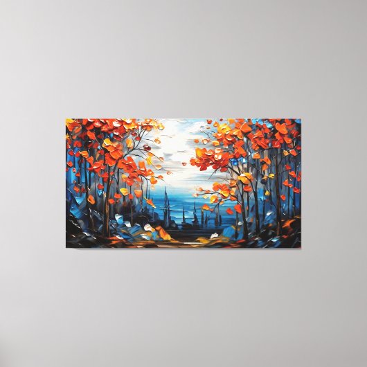 水彩グリーンフォレスト キャンバスプリント (正面)