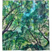 水彩グリーンフォレスト シャワーカーテン (正面)