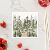 水彩グリーンフォレスト スタンダードカクテルナプキン (インサイチュ)