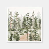 水彩グリーンフォレスト スタンダードカクテルナプキン (正面)