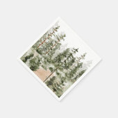 水彩グリーンフォレスト スタンダードカクテルナプキン (角)