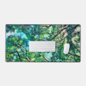 水彩グリーンフォレスト デスクマット (キーボード&マウス)