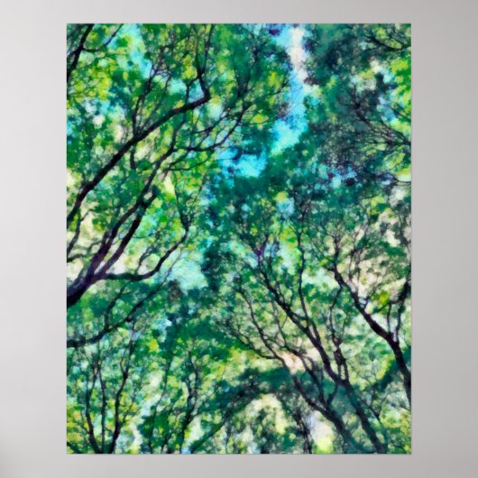 水彩グリーンフォレスト ポスター (正面)