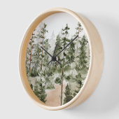 水彩グリーンフォレスト 壁時計 (傾斜)