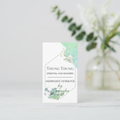 水彩グリーンフローラエッセンシャル油リビング 名刺 (スタンド正面)