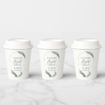 水彩グリーンフローラエレガントブライダルシャワー 