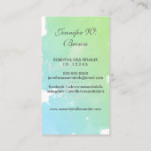 水彩グリーンフローラルエッセンシャルオイルのある生活 名刺 (裏面)