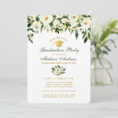 水彩グリーンフローラ卒業パーティー招待状GS 招待状 (スタンド正面)