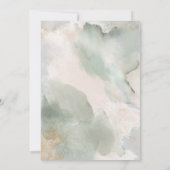 水彩グリーンフローラ金ゴールド楕円フレーム 招待状 (裏面)