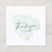 水彩グリーンプラントありがとう スクエア名刺 (正面)