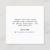 水彩グリーンプラントありがとう スクエア名刺 (裏面)