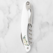 水彩グリーンホワイトフローラ結婚金ゴールド ソムリエナイフ (裏面)