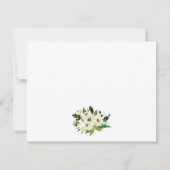 水彩グリーンホワイトフローラ パーソナライズされた ノートカード (裏面)