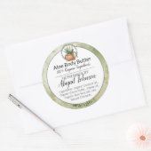 水彩グリーンホームメイドスクラブ/体バターラベル ラウンドシール (封筒)