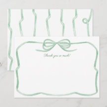 水彩グリーンボウ結び目ブライダルシャワー