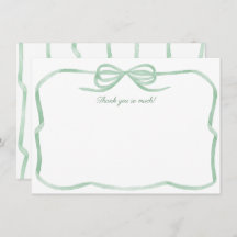 水彩グリーンボウ結び目ブライダルシャワー