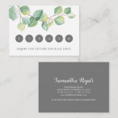 水彩グリーンユーカリロイヤリティカード エンクロージャーカード (正面/裏面)