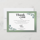 水彩グリーンユーカリ サンキューカード (正面)