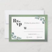 水彩グリーンユーカリ 出欠カード (正面)