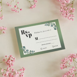 水彩グリーンユーカリ 出欠カード