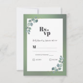 水彩グリーンユーカリ 出欠カード (正面)