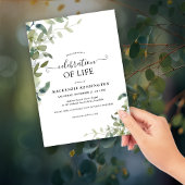 水彩グリーンライフセレブレーション追悼 招待状