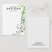 水彩グリーンラベンダーイヤリングディスプレイカード 名刺 (正面/裏面)