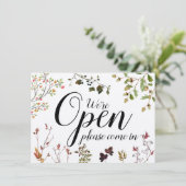 水彩グリーンリーオープン閉じた秋秋のサイン (スタンド正面)