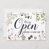 水彩グリーンリーオープン閉じた秋秋のサイン (正面)