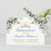 水彩グリーンリージュダスティーブルーキンセアニェラパーティー 招待状 (スタンド正面)