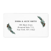 水彩グリーンリーパインコーンミニマリストアドレスL ラベル (正面)