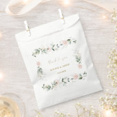 水彩グリーンリーピンクフローラ金ゴールド結婚ズファゴ フェイバーバッグ (クリップ留めされた状態)