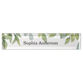 水彩グリーンリーフサロン デスクネームプレート (正面)