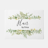 水彩グリーンリーフサロン ドアマット (正面)