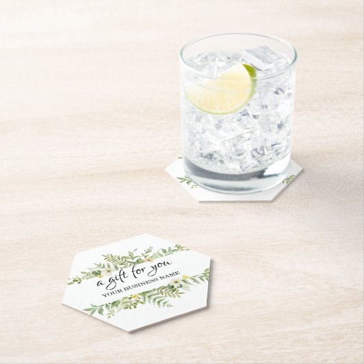 水彩グリーンリーフサロン ペーパーコースター (インサイチュ)