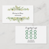 水彩グリーンリーフサロン ロイヤリティカード (正面/裏面)