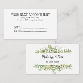 水彩グリーンリーフサロン 予約カード