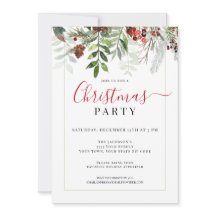 水彩グリーンリーフローラクリスマスパーティー