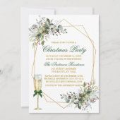 水彩グリーンリーベリークリスマスクリスマスグリーン 招待状 (正面)