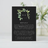 水彩グリーンリーリーフリースブラック筐体 出欠カード (スタンド正面)