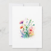 水彩グリーンリーワイルドフラワーブライダルシャワー 招待状 (裏面)