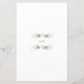 水彩グリーンリー白い花結婚金ゴールド (裏面)