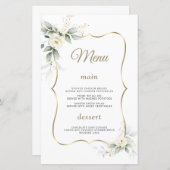 水彩グリーンリー白い花結婚金ゴールド (正面/裏面)