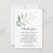 水彩グリーンリー葬儀サンキューカード サンキューカード (正面)