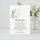 水彩グリーンリー葬儀サンキューカード サンキューカード (スタンド正面)