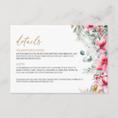 水彩グリーンリー金ゴールド結婚クリスマス詳細 エンクロージャーカード (正面)