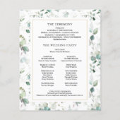 水彩グリーンリー金ゴールド結婚式 プログラム予算 チラシ (裏面)
