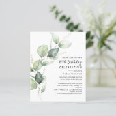 水彩グリーンリー80th誕生日パーティーへの招待 (スタンド正面)