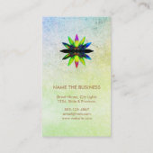 水彩グリーンロータスフラワーロゴヨガヒーリング 名刺 (裏面)