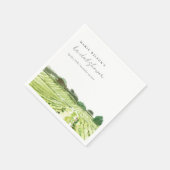 水彩グリーンワイナリー葡萄園 ブライダルシャワー スタンダードカクテルナプキン (角)